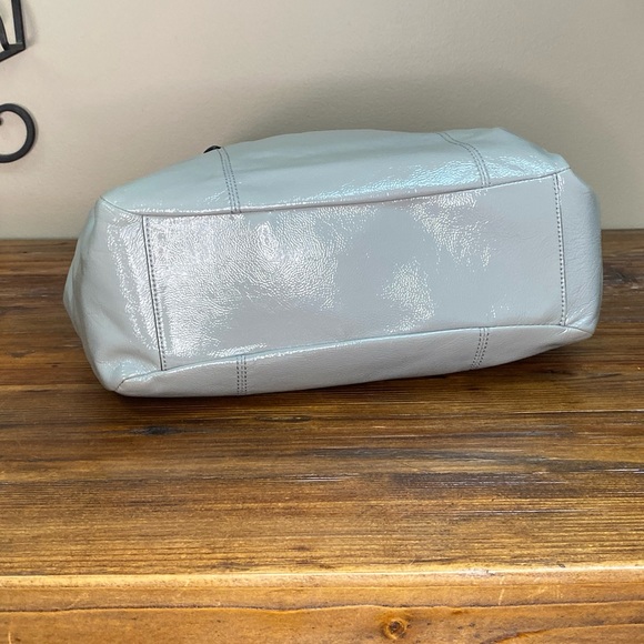 Coach Dove Grey Patent Leather Mia Tote Bag - Picture 3 of 4